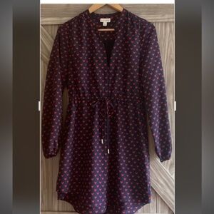 Maison Jules Dark Blue and Red Hearts Dress